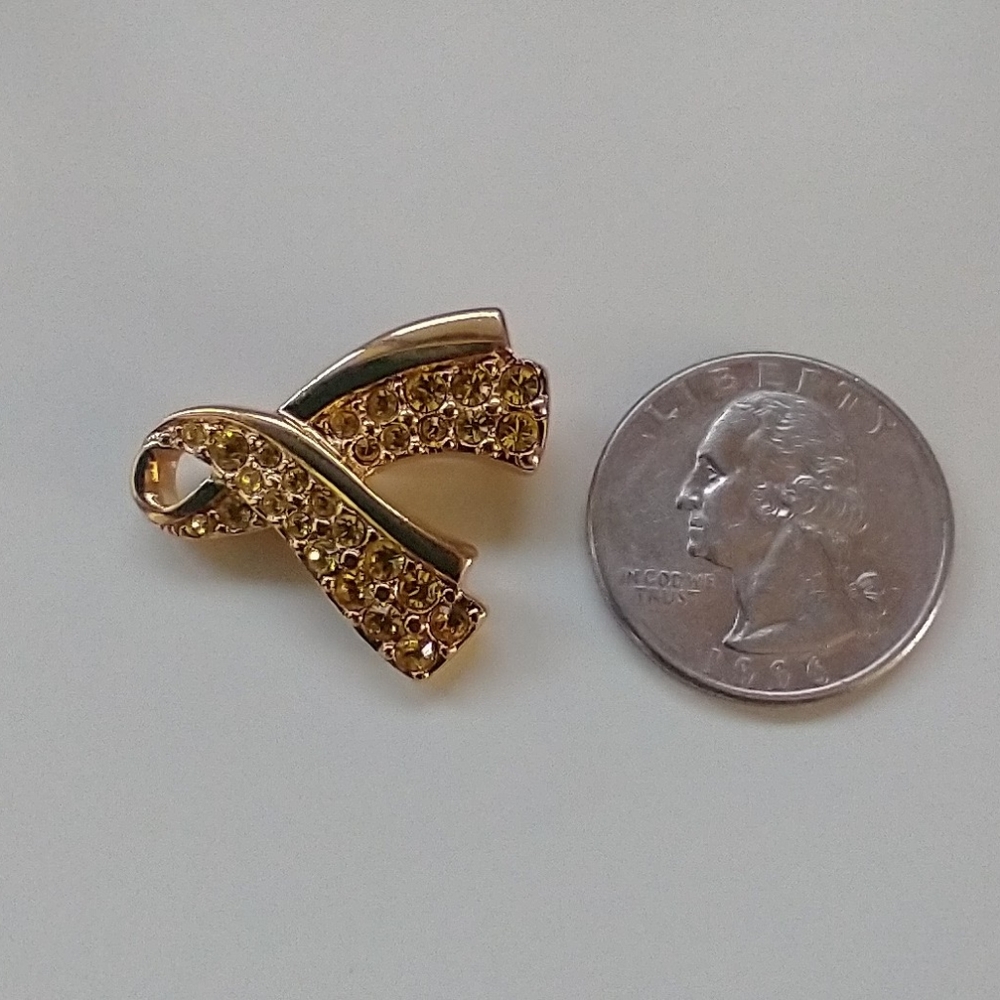 Vtg Swarovski Gold Yellow Rhinestone Broche Pin Beautiful Jewelry Collection. - Picture 3 of 4